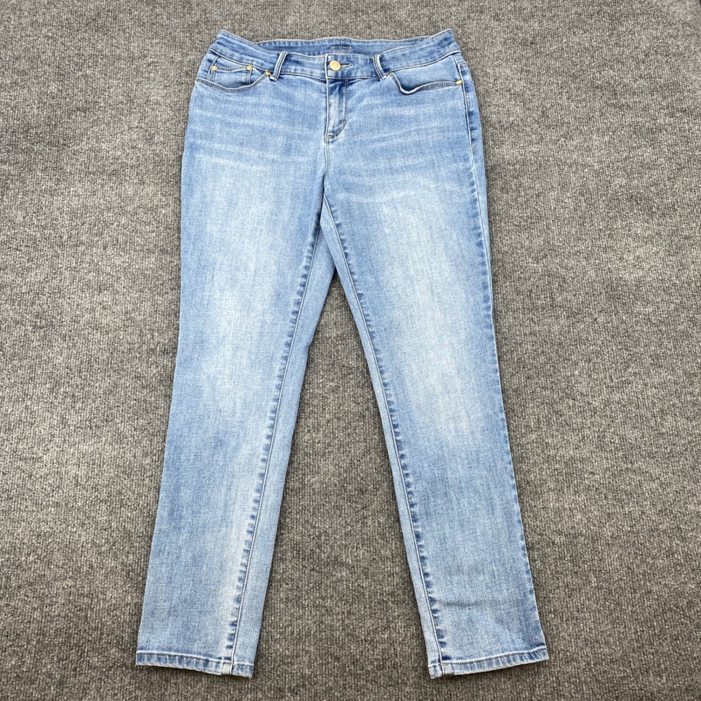 Chicos Jeggings Women 4P Blue Denim High Rise Slim Fit Stretch Casual Classic